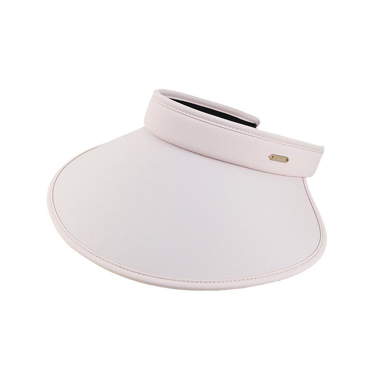 Women'S Summer New Sunscreen Hat, Beige Hat With Headband, Large Brim, Open-Top Sunshade Hat