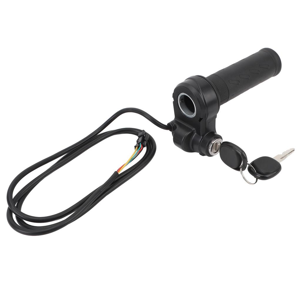 Electric Bike Throttle Grip Universal Electric Bicycle Scooter Wire Twist Throttle Grip with 2 Keys Waterproof Speed