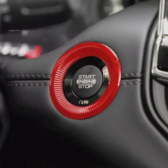For -2025 Jeep Compass ABS Red Interior One-Button Start Switch Cover Trim