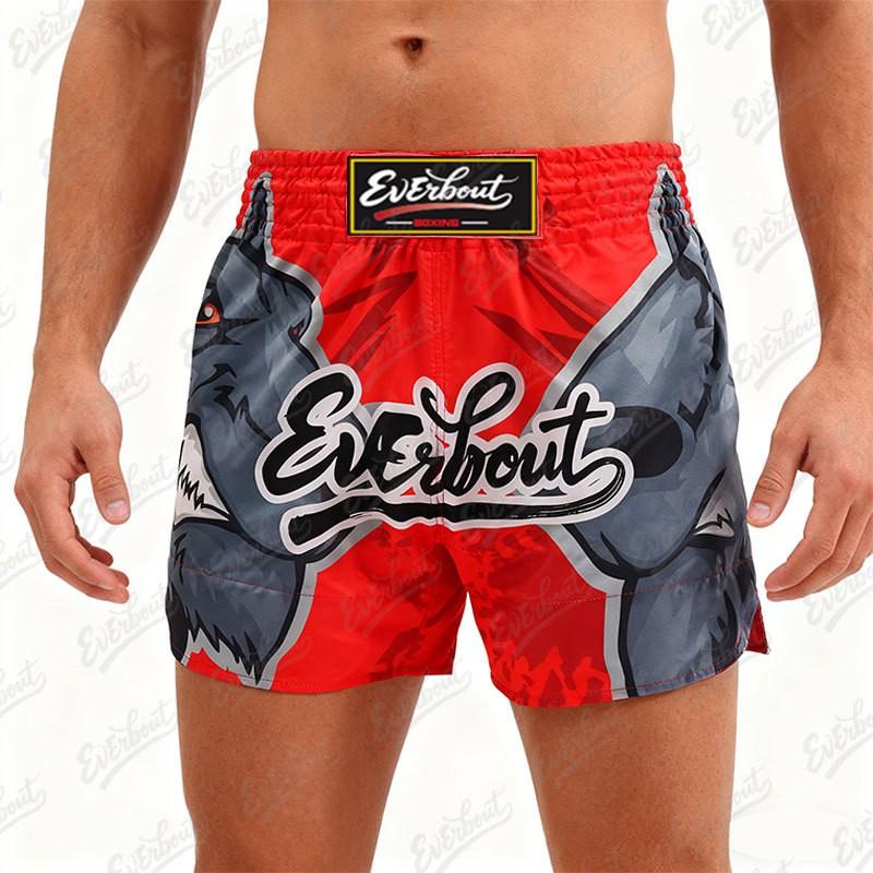 Mens Quick-Dry Muay Thai Shorts With Print Design Boxing Martial Arts Training Competition