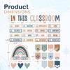 4E's Novelty 36 Pcs “in This Classroom You Are” Boho Classroom Bulletin Board Sets, Boho Motivational Bulletin Board Decorations with Rainbow, &