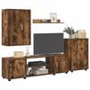 TV Cabinet Set 4 pcs Smoked Oak Engineered Wood