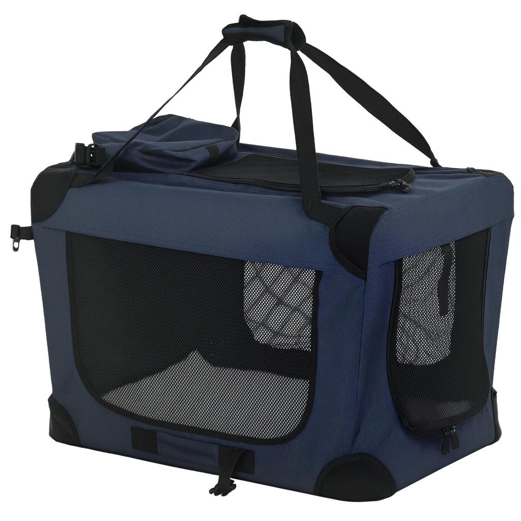 Foldable Pet Carrier for Small and Miniature Dogs, Portable Cat Carrier Soft Side Pet Travel Crate with Removable Mat, Storage Bags