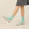 Loose pastel wool ribbed knit socks