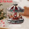 1Pcs Christmas Merry Carousel 2D Christmas Scene Festival Decor Bedroom Office Desktop Ornaments Home Decoration Christmas Gifts