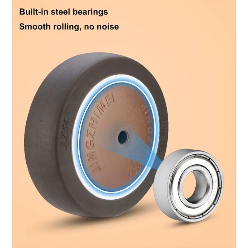 4 bucăți roți extensibile, roți din cauciuc TPE rulment cu bile încorporat pentru mesele de pregătire pentru bucătărie comercială cu tub rotund de 22-28 mm