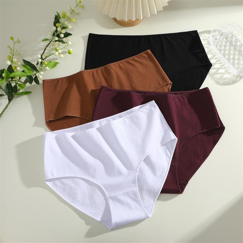 Kobiety Bawełniane Bezszwowe Majtki Wysoki Stan Miękka Bielizna Plus Size Jednolite Figi Oddychająca Elastyczna Lingeria Szorty Bezpieczeństwa S-XXL