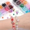 200Pcs/Box Glass Beads Bracelet Making Kits 8mm Acrylic Crackle Crystal Beads For DIY Jewelry Making Bracelets Necklace Supplies
