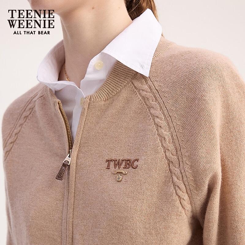Teenie Weenie Women's Loose Fit Zip-Up Knit Cardigan