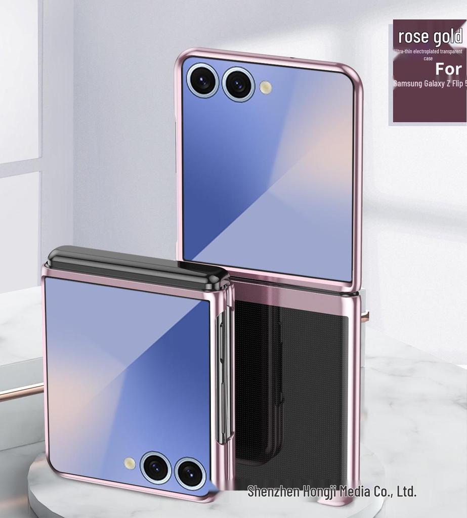 Samsung Z Flip7 Transparent Electroplated Protective Phone Case for Galaxy Z Flip 3/4/5/6