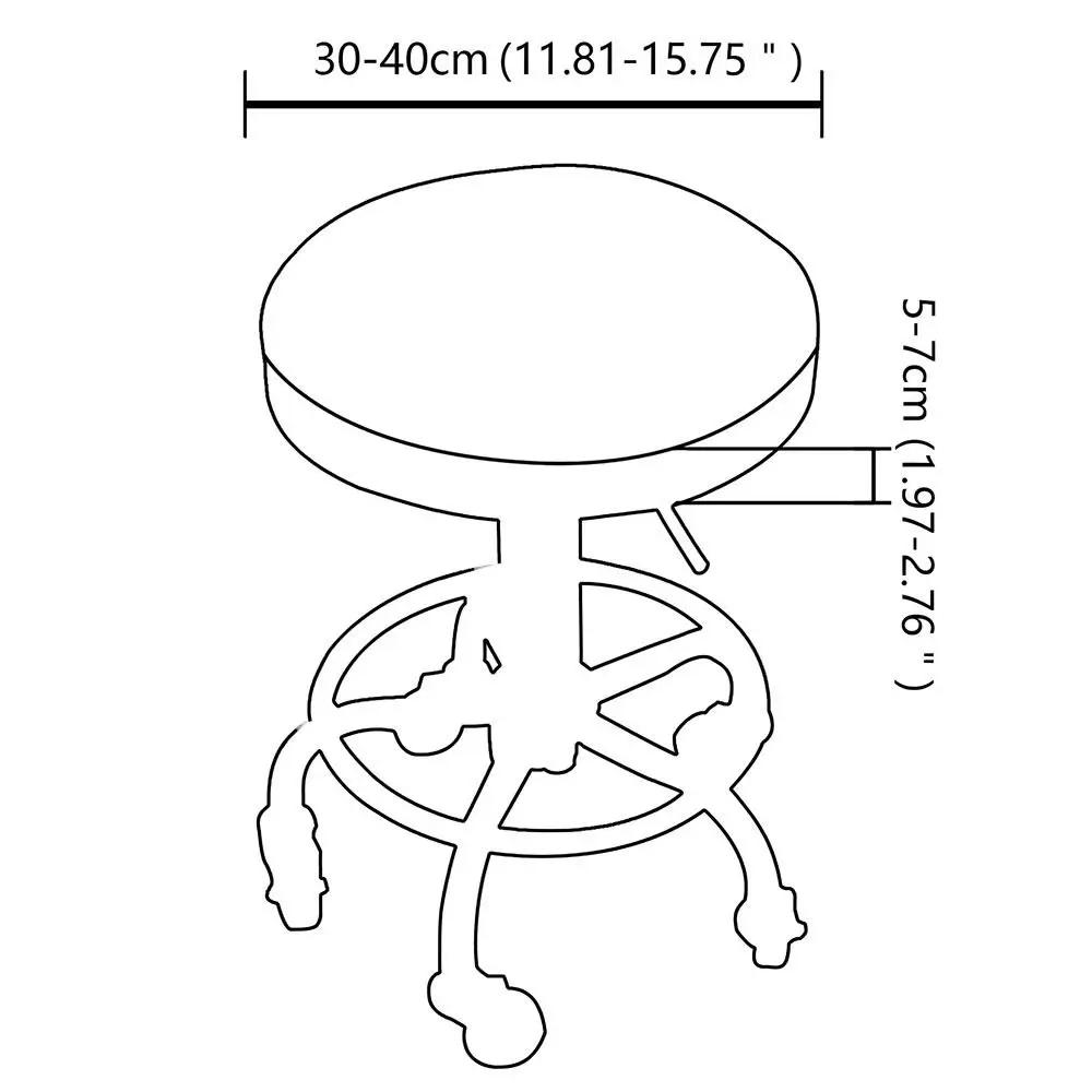 New Washable Chair Seat Cover Slipcover Removable Round Stool Covers with Elastic Bands Bar Stool Covers for Bar Swivel Chair