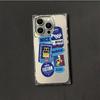 Transparente Quadratische Rückseite Röhrenhülle Schutz Für iPhone 12 13 16 ProMax 14 Pro Max 11 15 Plus Anti-Sauerstoff, Niedliches Cartoon Englisches Muster Hülle