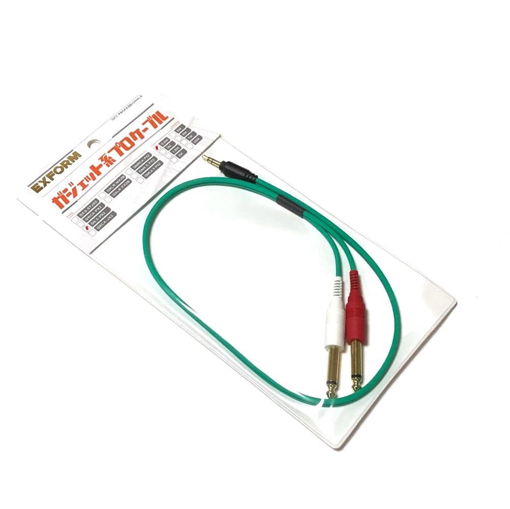 

EXFORM G6.3-PX2-0.6M Gadget Pro Cable 3.5mm Mini Stereo to Split 6.3mm Phone Plug, Made in Japan OFC - 0.6M
