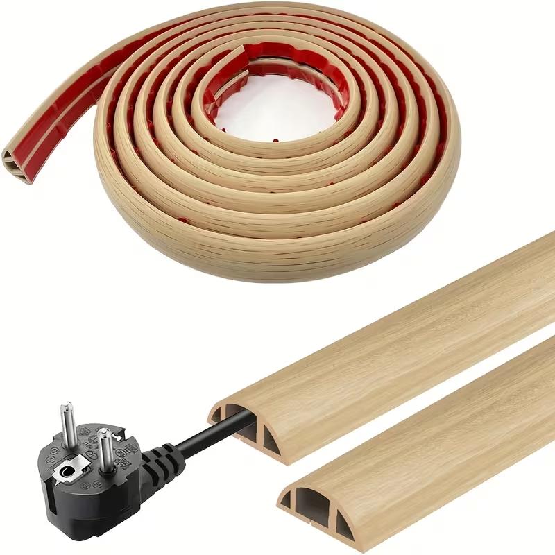 

1PC 2m/78.74inch Flexible Floor Cable Duct, Self-adhesive, Pvc Floor Cable Protection, Cable Bridge, Cable Duct, Cable Hide 2m