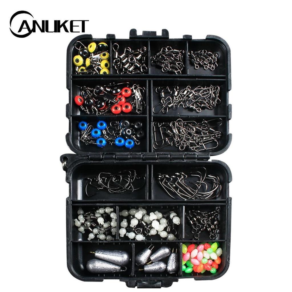 177 Fishing Accessories Set, Crank Hook Sea Fishing Space Beans, Lead Drop Swivel, Luya Sea Fishing