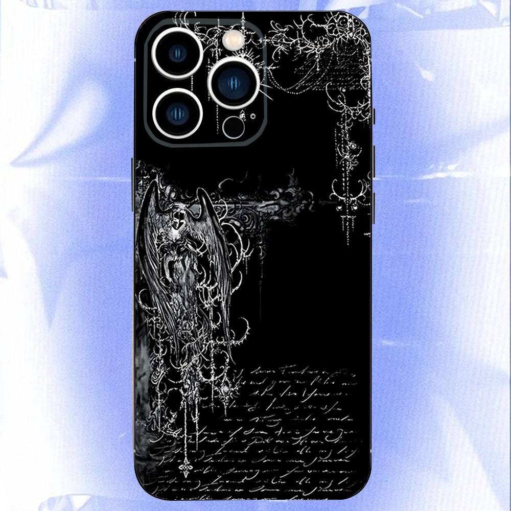Dark Gothic Coquette Cybersigilism For iPhone 12,16,13,14,15,17,11,Pro,Max,Plus,E,Air,Mini TPU Soft to Skin-friendly phone case