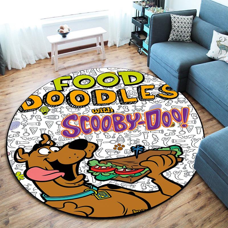 Halloween Supernatural Comedy Adventure Movie Scooby-Doo Round Carpet Soft Home Decoration Corridor Table and Chair Anti Slip Outdoor Floor Mat Rug 16