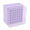 49 Holes Nail Drill Bits Holder Nail Polish Head Storage Box with Clear Dust Lid for Salon Home Purple