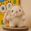 Cute Pudding Rabbit Plush Doll Wearing Hat Little White Rabbit Grab Machine Doll Children's Rag Doll Birthday Gift