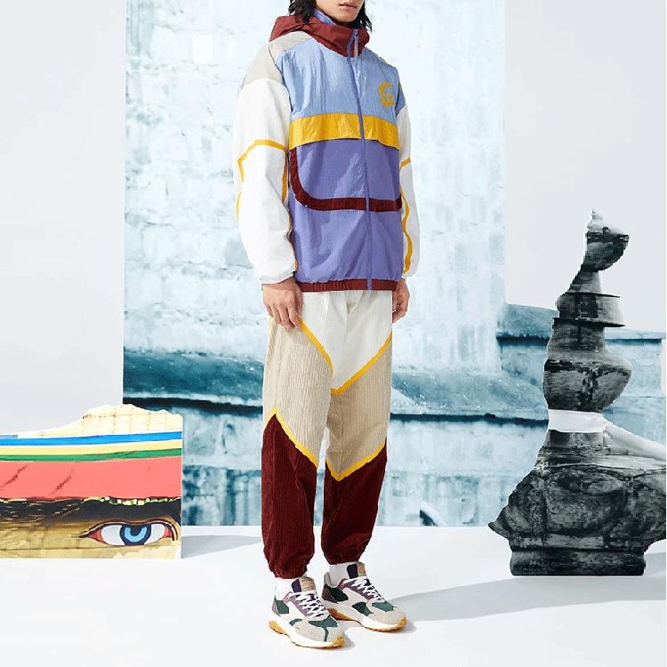 Li Ning CF Wu Xing Series Color Block Splicing Loose Fit Hooded Jacket Men Jackets Sunset-Purple AJDR494-1