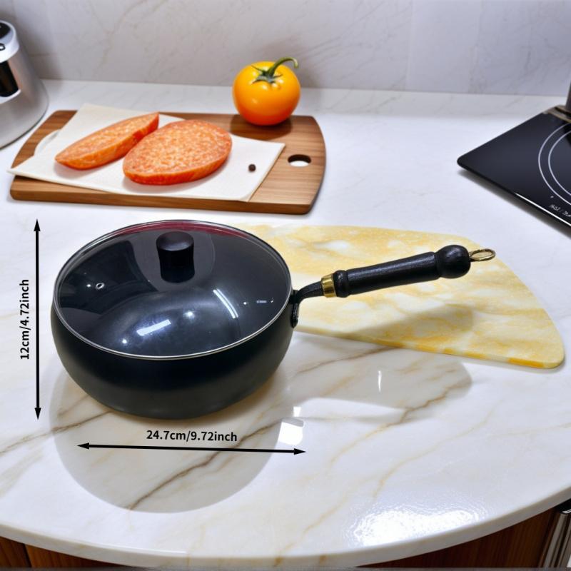 Handgefertigter großer Bauchtopf Authentischer Eisenkochtopf Traditioneller Milchkessel Haushalts-Wok Pfanne Ohne Beschichtung Flache Antihaftpfanne Bratpfanne