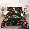 Christmas Collection Printed Three-piece Bedding Pillowcase Duvet Cover