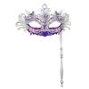 Fancy Dress Party Eyewear Mask Metal Handheld Stick Half Face Venetian Masque Rhinestones Women Mask Prom Ball Masquerade
