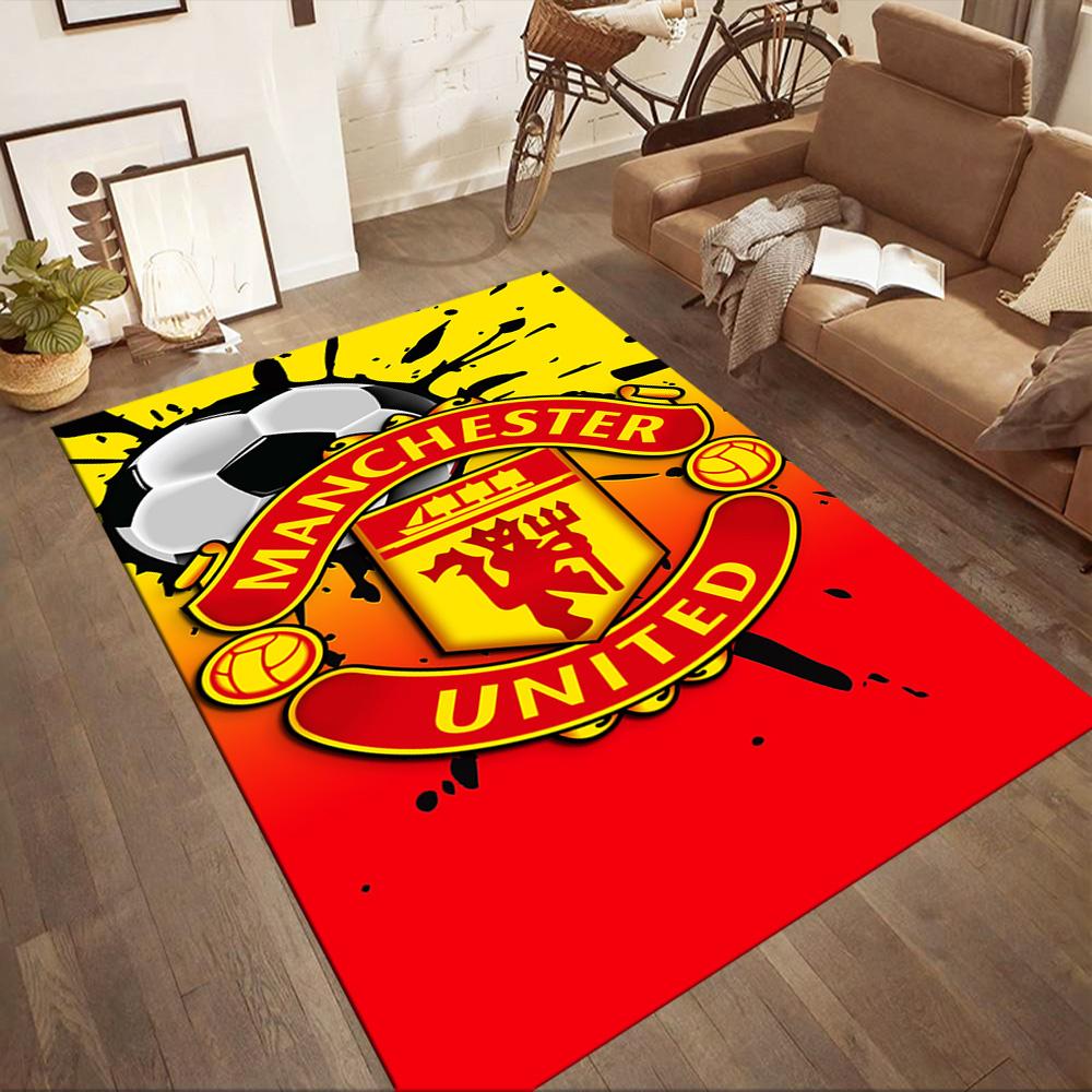 Manchester Fans Square rugs are a great choice for living rooms, bedrooms, home décor, and as gifts.