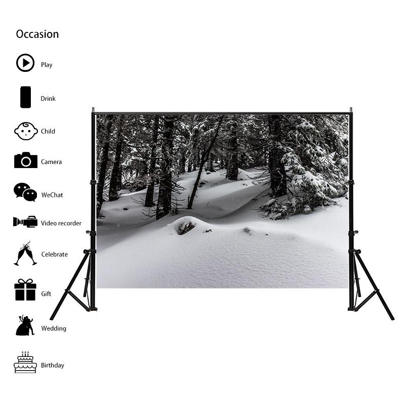 Winter Nature Landscape Photography Background Snow Mountain Forest Studio Photo Backdrops Christmas Theme Living Room Wall Hanging Tapestry Decor