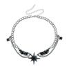 Star Wing Necklace With Sparkling Alloy Accent Comfortable Unisex Neck Jewelry For Casual or Formal Event
