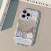 Plaid Floral Mirror Cream Case for iPhone 17 Pro Max/16/15/14