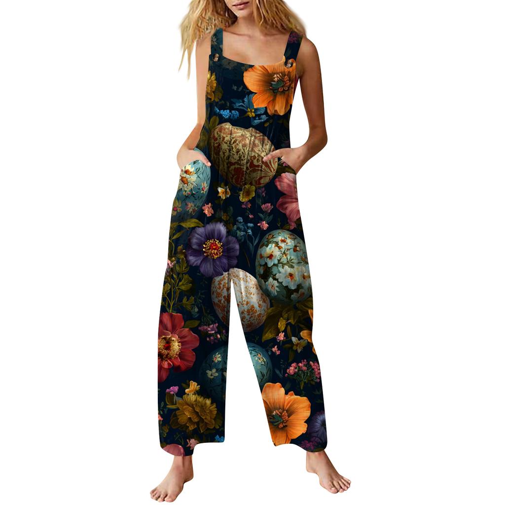 Women's Jumpsuit Printed Casual Loose Jumpsuit