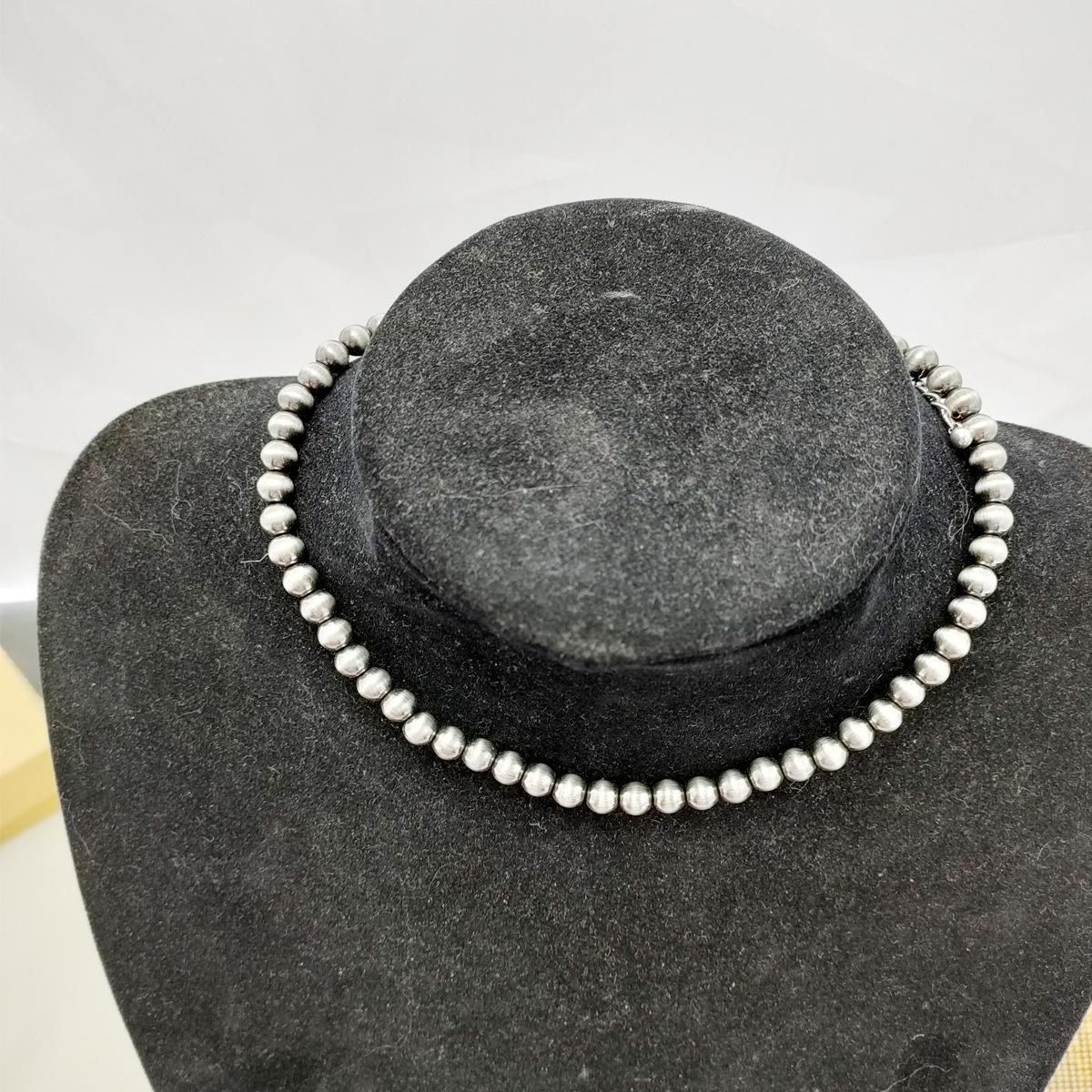 

Двухслойное европейское и американское ретро-ожерелье в стиле вестерн в стиле навахо с круглыми бусинами для мужчин и женщин.