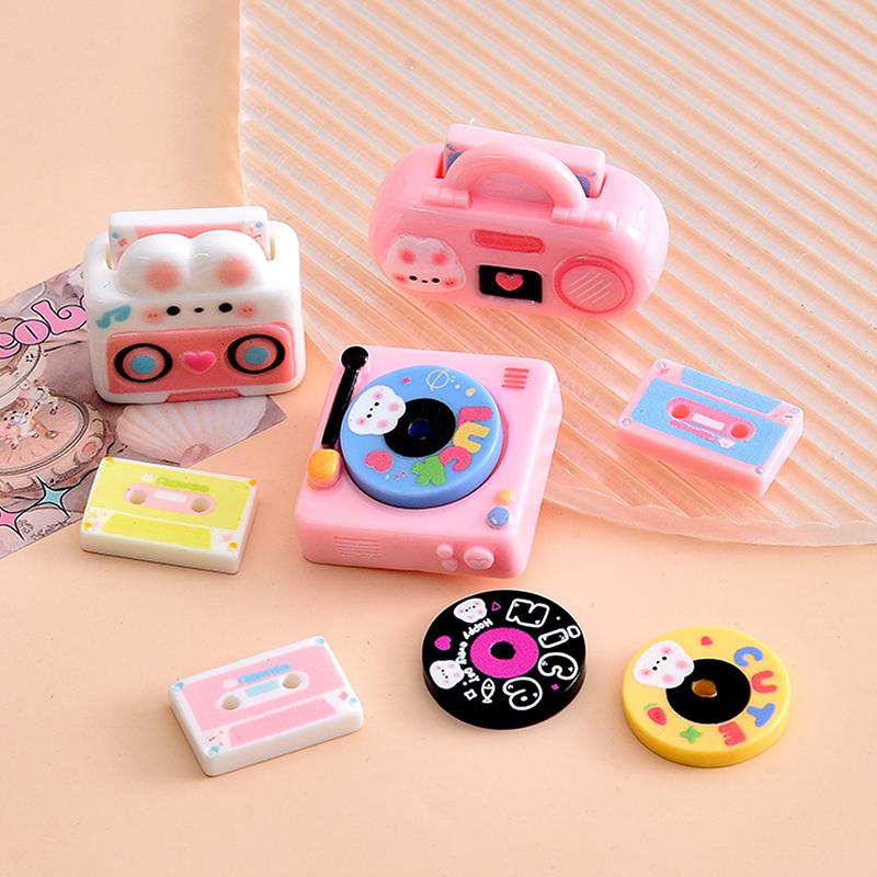 1 Satz 1:12 Puppenhaus Miniatur Disc Player Plattenspieler Lautsprecher Heimdeko Spielzeug Puppenhaus Zubehör