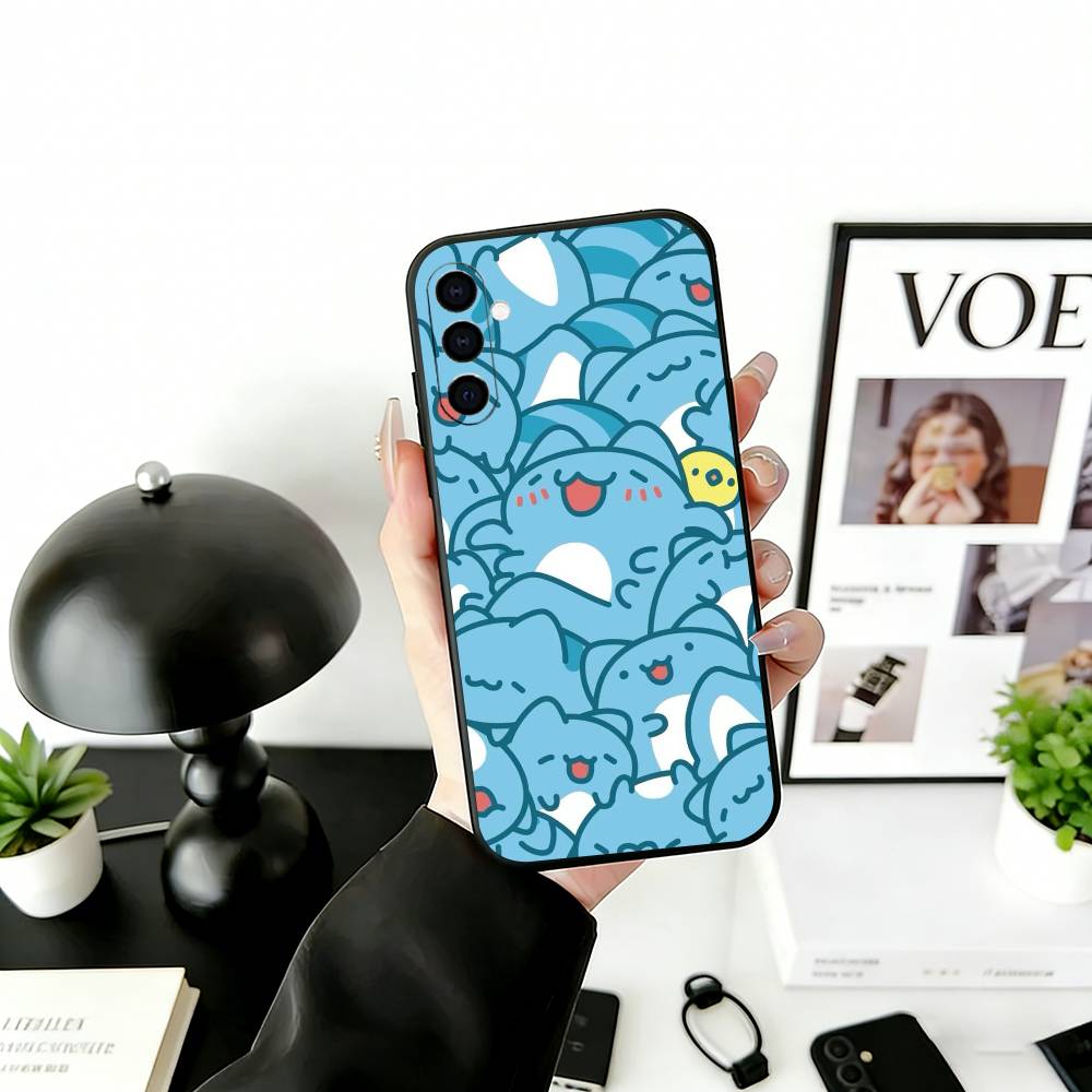 C-Capoo Kawaii B-Bugcat Phone Case Black Silicone Soft For Samsung Galaxy A73,A72,A71,A70,A53,A52,A51