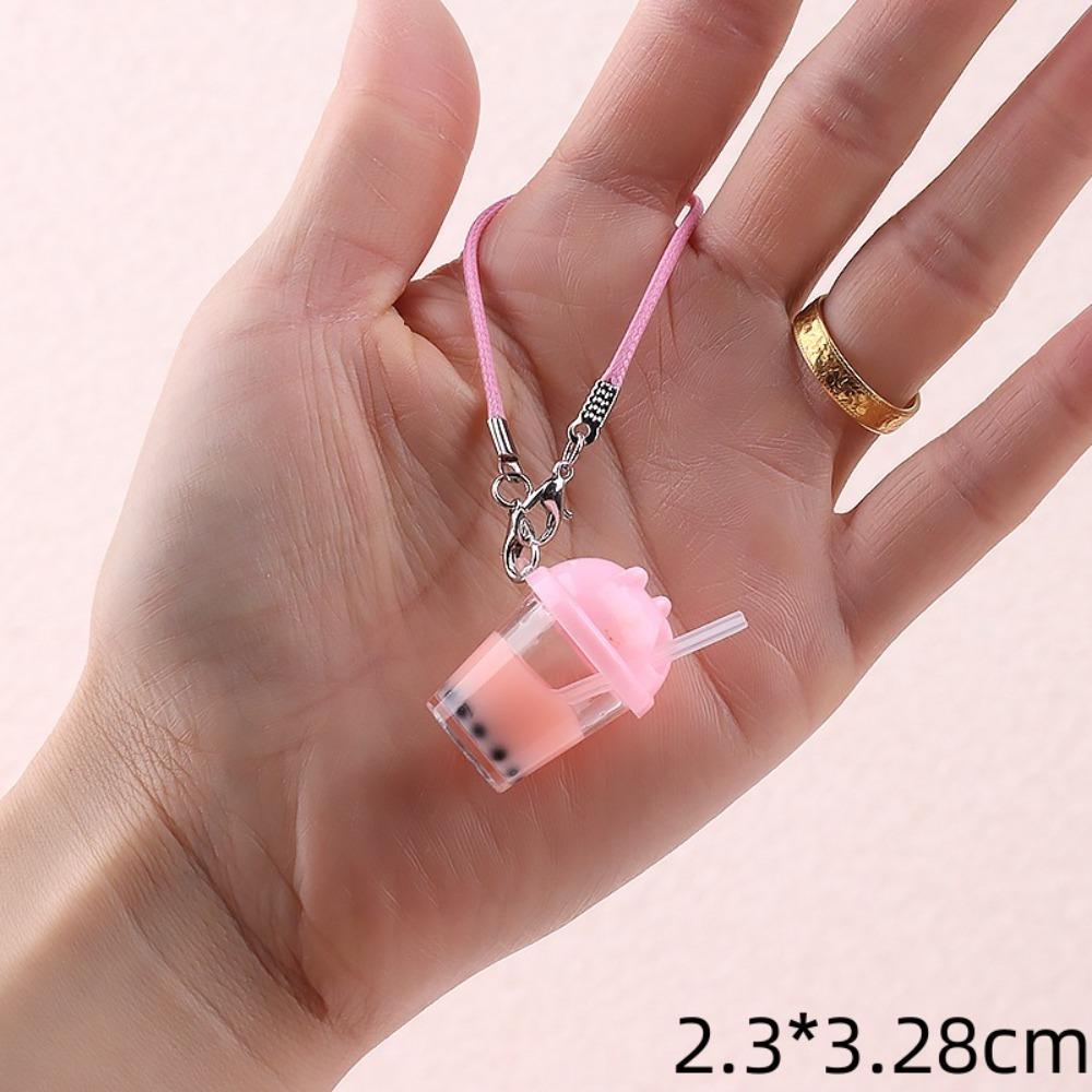 Mini Size Handbag Charm Bubble Tea Car Key Chain Cute Coffee Cup Keychain  for Women Girls