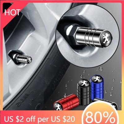 Golf 3 4 MK3 MK4 2026 Heiß für VW VOLKSWAGEN 4 Stück Aluminium-Reifenventilkappe Auto-Emblem Staubschutz für Peugeot 206 207 307 308 CC 30