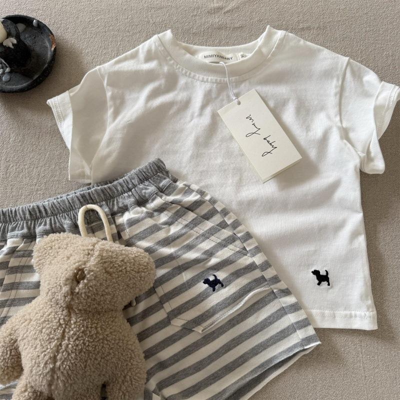 In Stock! Trendy 2025 Summer Japanese Striped T-Shirt for Toddlers – All-Cotton, Short-Sleeved for Boys & Girls