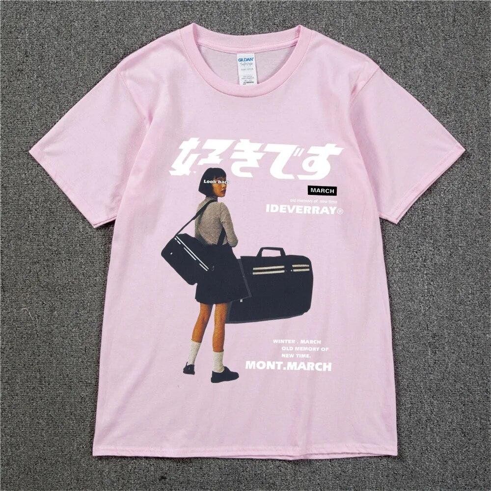 Hip Hop Streetwear Harajuku T Shirt Mädchen Japanische Kanji Drucken T-shirt 2022 Unisex Sommer Kurzarm T-Shirt Baumwolle Lose Tops tees