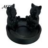 Small Cat Sculpture For Desk 3D Printed Candle Holder, Matte Sanding Aesthetic Desktop Decor, Integrated Bay Window Ornament Smooth Curved Sculpture,