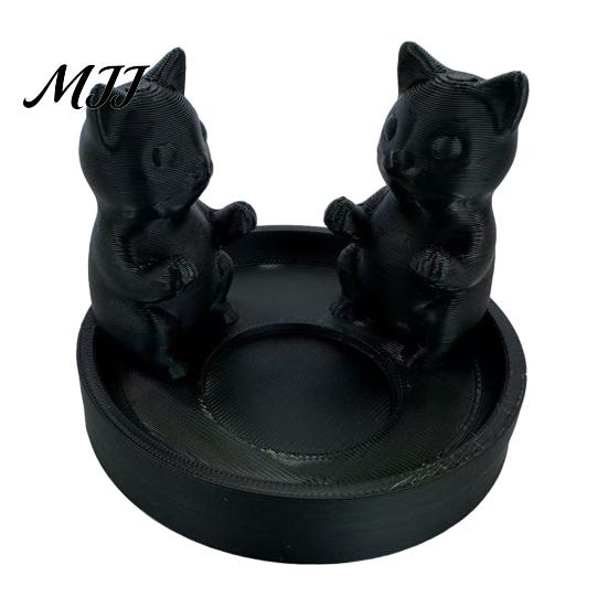 Small Cat Sculpture For Desk 3D Printed Candle Holder, Matte Sanding Aesthetic Desktop Decor, Integrated Bay Window Ornament Smooth Curved Sculpture,