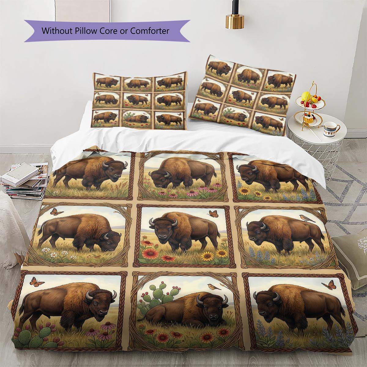 

Retro Oil Painting Animals Pattern Bedding,Quilt Set Quilt Cover Pillowcase Home Birthday Gift (1 * duvet cover + 2 * pillowcase, without core) 135x200cm