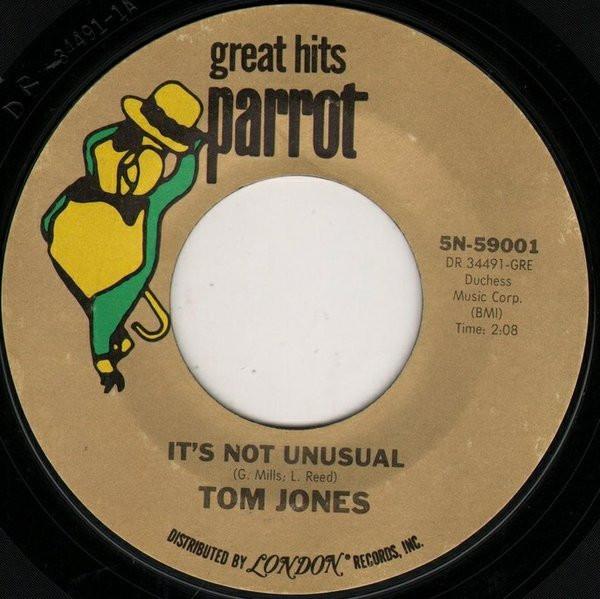 7inch Record TOM JONES - It's Not Unusual / What's New Pussy 5N59001 Parrot 1977 US Rock Used