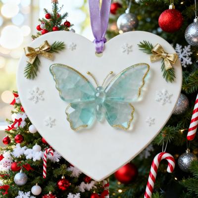 Mariposa de la Amistad Adorno de Navidad Los Amigos Son Ángeles Colgante Recuerdo de Amistad Decoración de Árbol de Navidad Regalo para Mujeres Amigas
