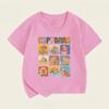 Kawaii Dolphin Pattern Children's Casual Short Sleeve T-shirt, Suitable for Summer Dressing