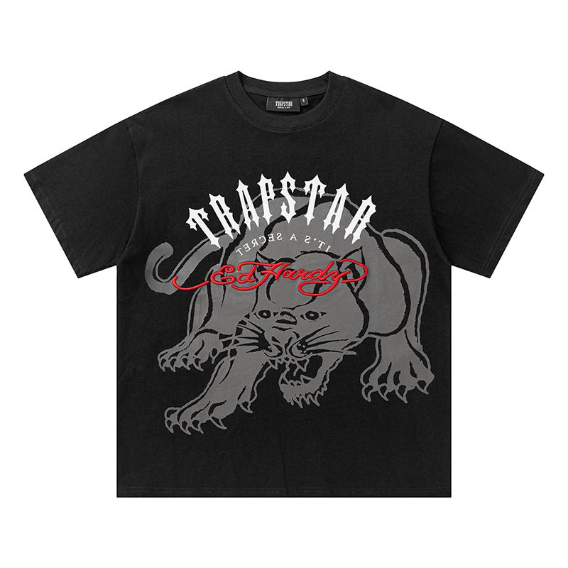 

Trapstar London 2025 Summer Embroidered New High Quality Cotton Round Neck Men s and Women s T-shirts M чорний