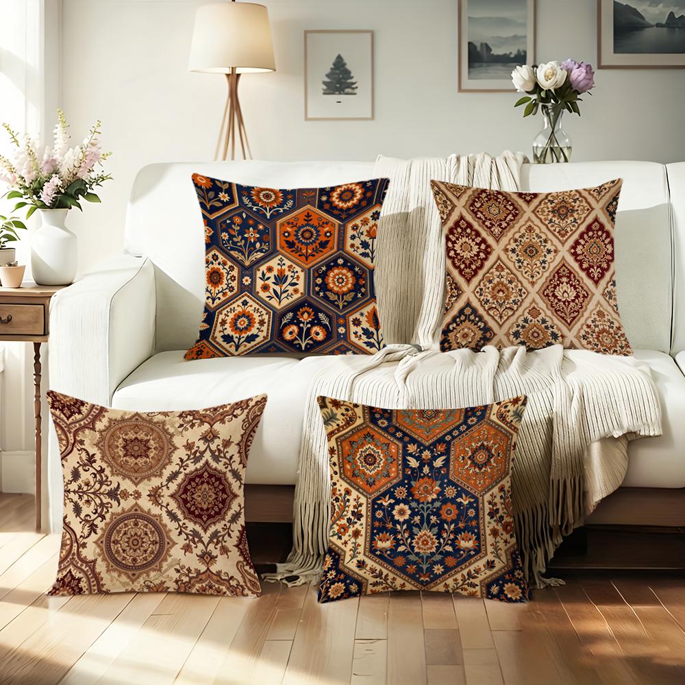 Exquisite Floral Doublesided Printed pillow cover Short plush Suitable living rooms bedrooms sofas throw cushion cover