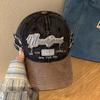 Distressed Fashionable Denim Baseball Hat For Adults With Embroidered Design