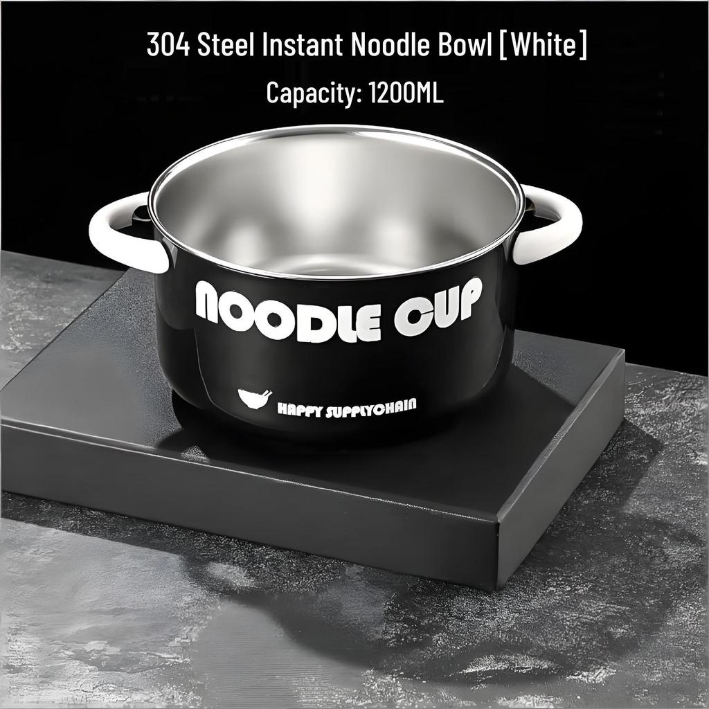 304 Stainless Steel Double Layer Insulated Noodle Bowl - Portable Bento & Lunch Box