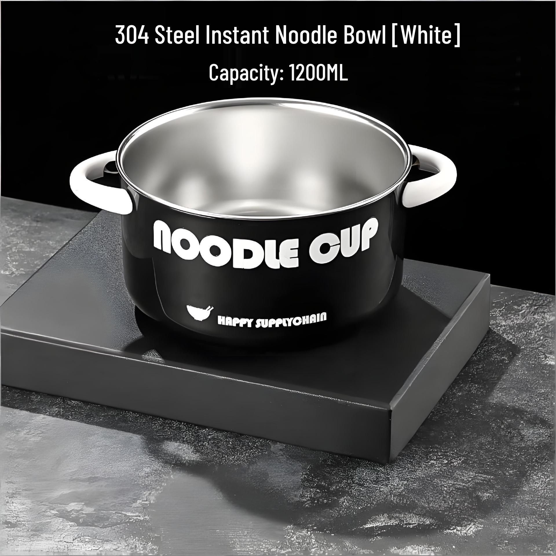 304 Stainless Steel Double Layer Insulated Noodle Bowl - Portable Bento & Lunch Box 1200ML